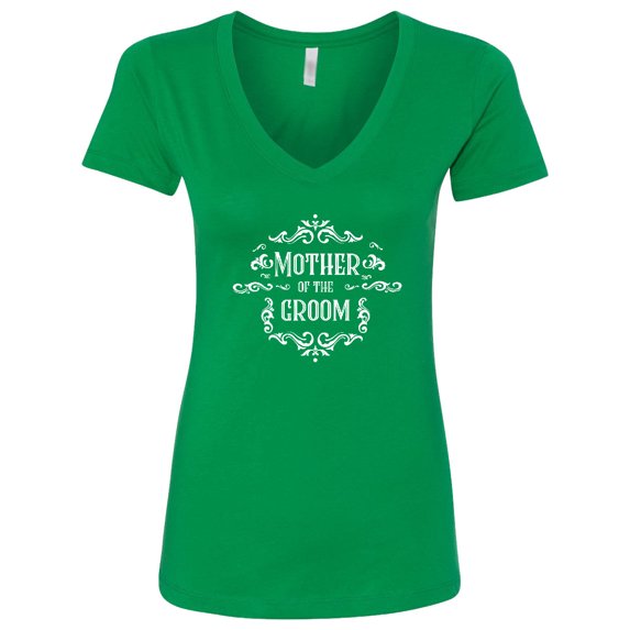 Inktastic Mother of the Groom in White Women's V-Neck T-Shirt