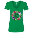 thumbnail image 1 of Inktastic Mother's Day Best Mom Ever with Floral Wreath Women's V-Neck T-Shirt, 1 of 5