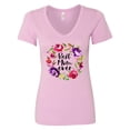 thumbnail image 1 of Inktastic Mother's Day Best Mom Ever with Floral Wreath Women's V-Neck T-Shirt, 1 of 5