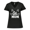 thumbnail image 1 of Inktastic Mothers Day Cat Mom Women's Plus Size V-Neck T-Shirt, 1 of 5