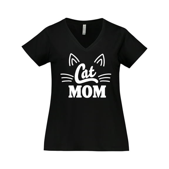 Inktastic Mothers Day Cat Mom Women's Plus Size V-Neck T-Shirt