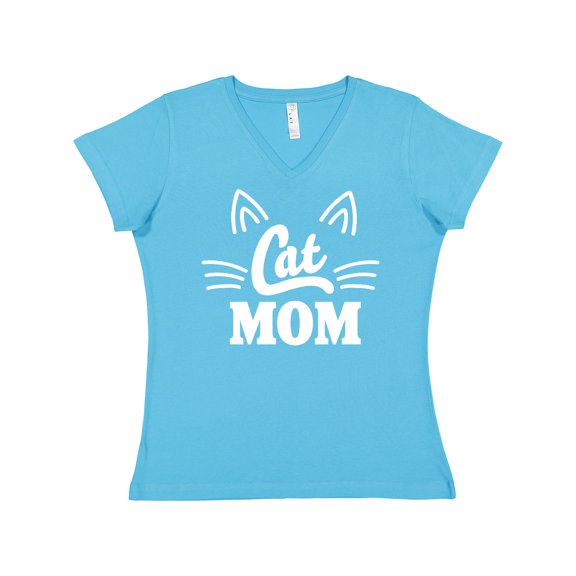 Inktastic Mothers Day Cat Mom Women's V-Neck T-Shirt