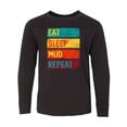 thumbnail image 1 of Inktastic Motocross BMX off Road Eat Sleep Mud Repeat Long Sleeve Youth T-Shirt, 1 of 5