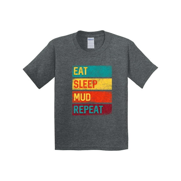 Inktastic Motocross Bmx off Road Eat Sleep Mud Repeat Youth T-Shirt