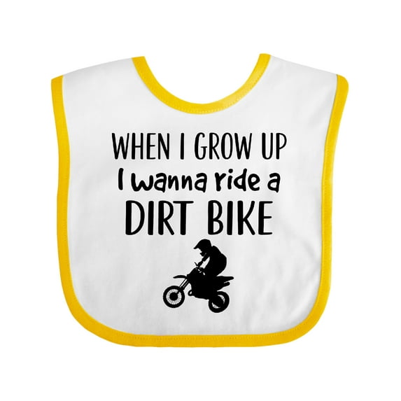 Inktastic Motocross Dirt Biking Future Dirt Biker Boys or Girls Baby Bib