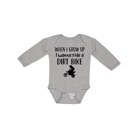 Inktastic Motocross Dirt Biking Future Dirt Biker Boys or Girls Long Sleeve Baby Bodysuit