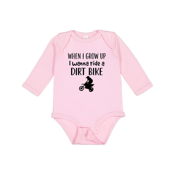 Inktastic Motocross Dirt Biking Future Dirt Biker Boys or Girls Long Sleeve Baby Bodysuit