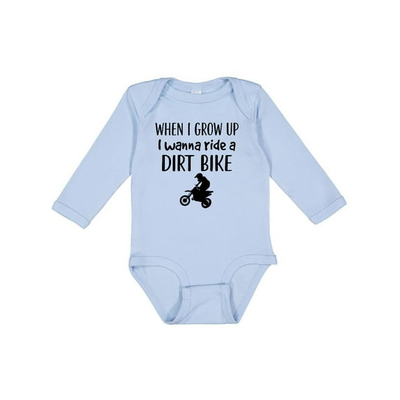Inktastic Motocross Dirt Biking Future Dirt Biker Boys or Girls Long Sleeve Baby Bodysuit