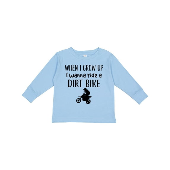 Inktastic Motocross Dirt Biking Future Dirt Biker Boys or Girls Long Sleeve Toddler T-Shirt