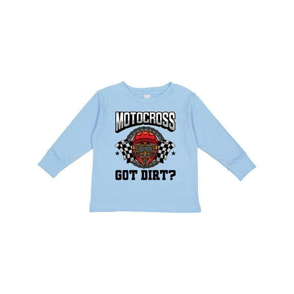 Inktastic Motocross Dirt Biking Got Dirt Boys or Girls Long Sleeve Toddler T-Shirt