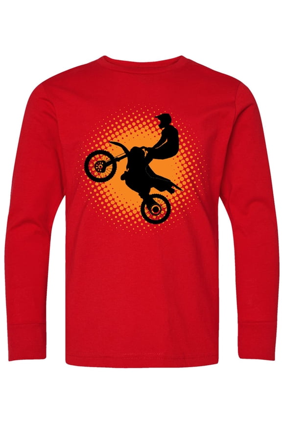 Motocross Rider Freestyle Sports Long Sleeve Youth T-Shirt