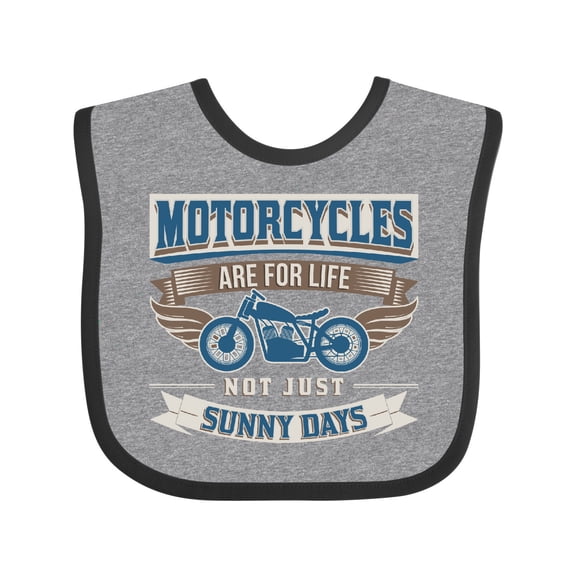 Inktastic Motorcycles Are for Life Biker Boys or Girls Baby Bib