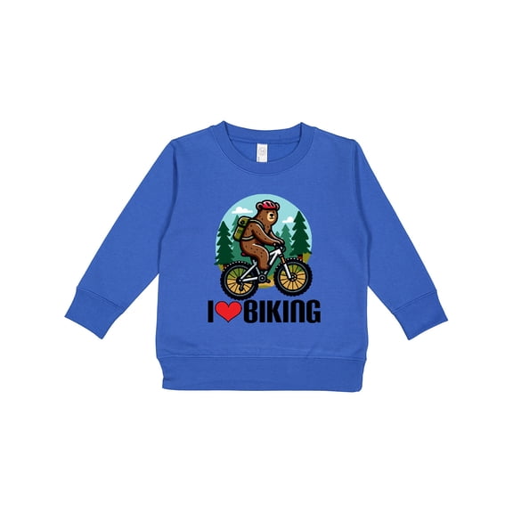 Inktastic Mountain Bike I Love Biking Toddler Sweatshirt