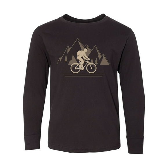 Inktastic Mountain Biking Adventure Long Sleeve Youth T-Shirt