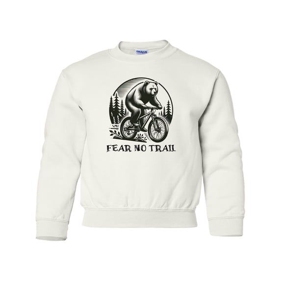 Inktastic Mountain Biking Fear No Trail Youth Sweatshirt