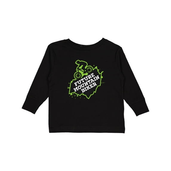 Inktastic Mountain Biking Future Mountain Biker Boys or Girls Long Sleeve Toddler T-Shirt