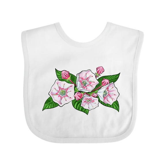 Inktastic Mountain Laurel Flowers Boys or Girls Baby Bib
