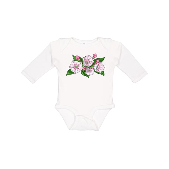Inktastic Mountain Laurel Flowers Boys or Girls Long Sleeve Baby Bodysuit