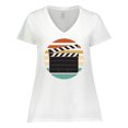 thumbnail image 1 of Inktastic Movie Film Clapboard Women's Plus Size V-Neck T-Shirt, 1 of 5