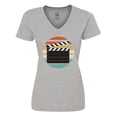 thumbnail image 1 of Inktastic Movie Film Clapboard Women's V-Neck T-Shirt, 1 of 5