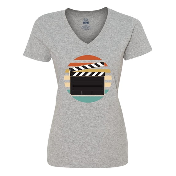 Inktastic Movie Film Clapboard Women's V-Neck T-Shirt