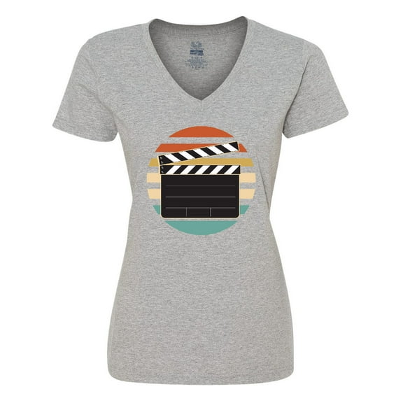 Inktastic Movie Film Clapboard Women's V-Neck T-Shirt