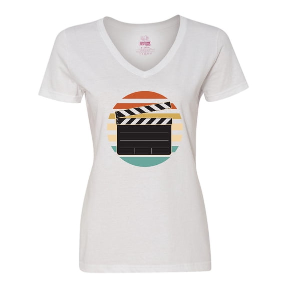 Inktastic Movie Film Clapboard Women's V-Neck T-Shirt