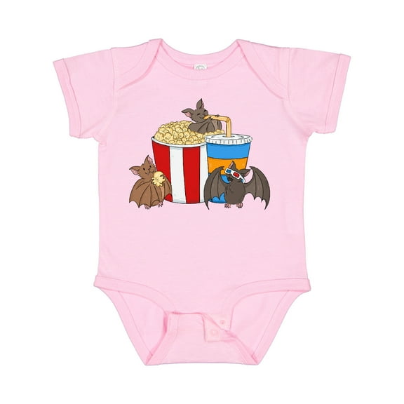 Inktastic Movie Loving Bats with Popcorn and Soda Boys or Girls Baby Bodysuit