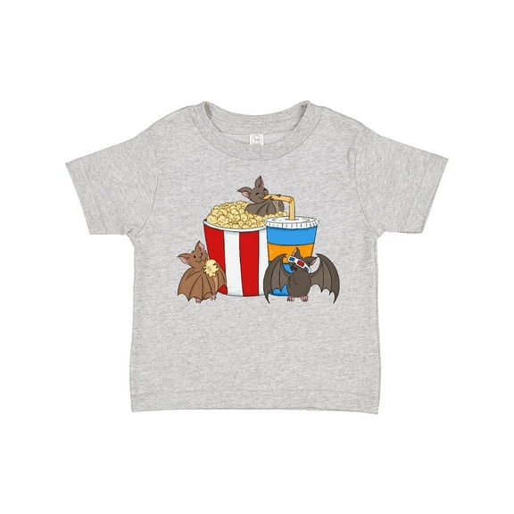Inktastic Movie Loving Bats with Popcorn and Soda Boys or Girls Toddler T-Shirt