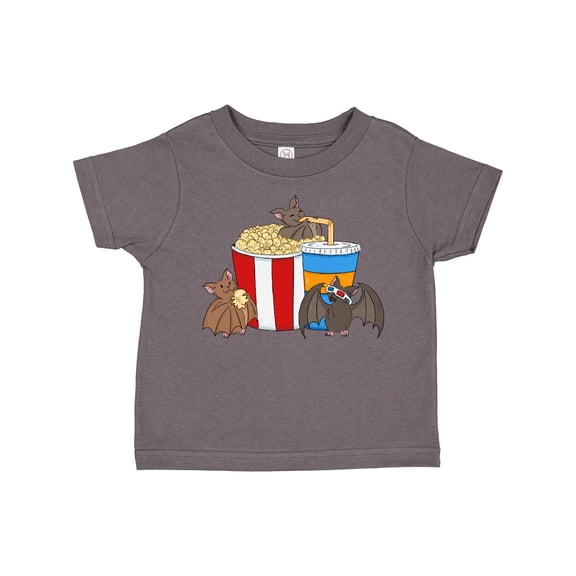 Inktastic Movie Loving Bats with Popcorn and Soda Boys or Girls Toddler T-Shirt