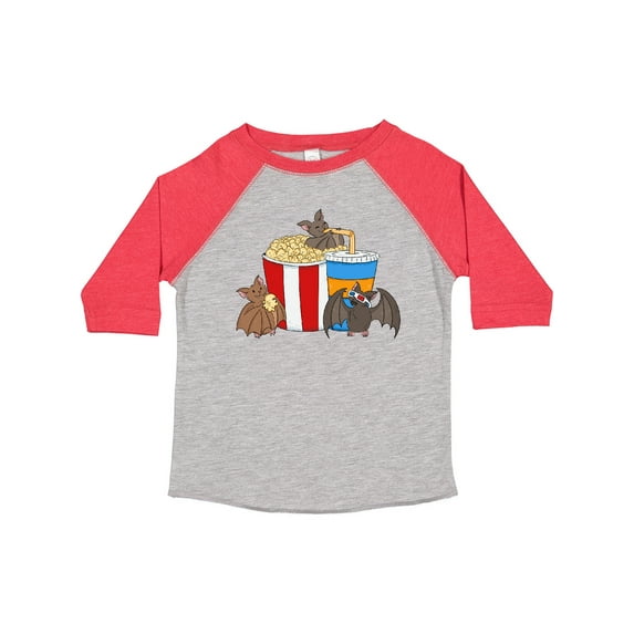 Inktastic Movie Loving Bats with Popcorn and Soda Boys or Girls Toddler T-Shirt