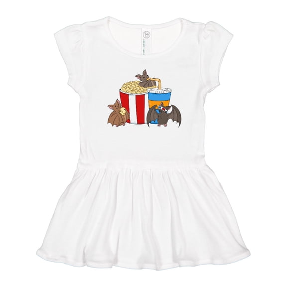 Inktastic Movie Loving Bats with Popcorn and Soda Girls Toddler Dress
