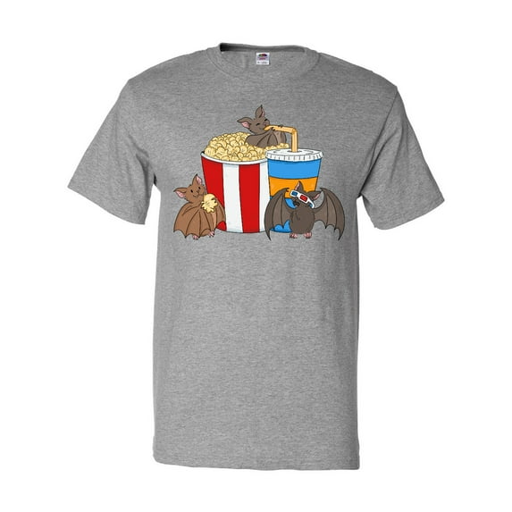 Inktastic Movie Loving Bats with Popcorn and Soda T-Shirt