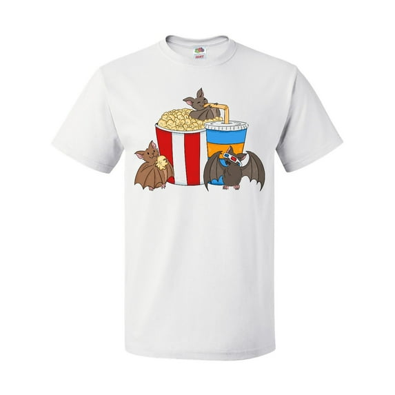 Inktastic Movie Loving Bats with Popcorn and Soda T-Shirt