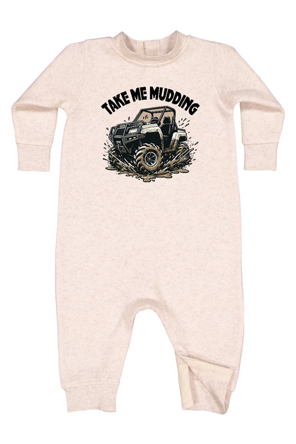 Mudding off Road Adventure Four Wheeling Baby Fleece Romper