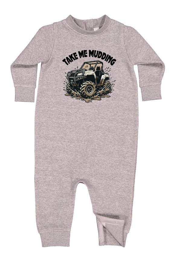 Mudding off Road Adventure Four Wheeling Baby Fleece Romper
