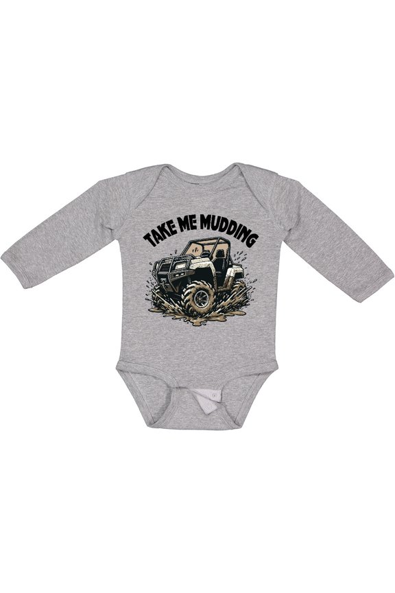 Mudding off Road Adventure Four Wheeling Boys or Girls Long Sleeve Baby Bodysuit