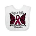 thumbnail image 1 of Inktastic Multiple Myeloma Cancer Awareness Hope & Faith with Butterfly Ribbon Boys or Girls Baby Bib, 1 of 4