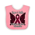 thumbnail image 1 of Inktastic Multiple Myeloma Cancer Awareness Hope & Faith with Butterfly Ribbon Boys or Girls Baby Bib, 1 of 4