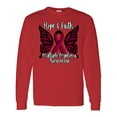 thumbnail image 1 of Inktastic Multiple Myeloma Cancer Awareness Hope & Faith with Butterfly Ribbon Long Sleeve T-Shirt, 1 of 5