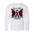 thumbnail image 1 of Inktastic Multiple Myeloma Cancer Awareness Hope & Faith with Butterfly Ribbon Long Sleeve Youth T-Shirt, 1 of 5