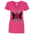 thumbnail image 1 of Inktastic Multiple Myeloma Cancer Awareness Hope & Faith with Butterfly Ribbon Women's V-Neck T-Shirt, 1 of 5