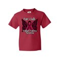 thumbnail image 1 of Inktastic Multiple Myeloma Cancer Awareness Hope & Faith with Butterfly Ribbon Youth T-Shirt, 1 of 5