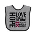 thumbnail image 1 of Inktastic Multiple Myeloma Hope Love Strength Boys or Girls Baby Bib, 1 of 4