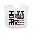 thumbnail image 1 of Inktastic Multiple Myeloma Hope Love Strength Boys or Girls Baby Bib, 1 of 4