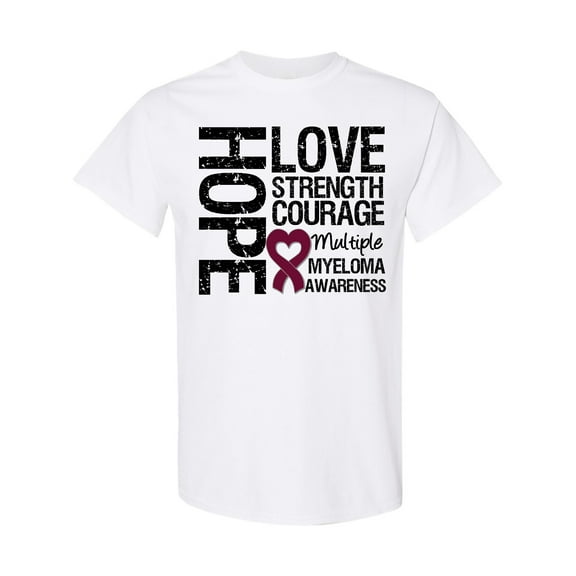 Inktastic Multiple Myeloma Hope Love Strength T-Shirt