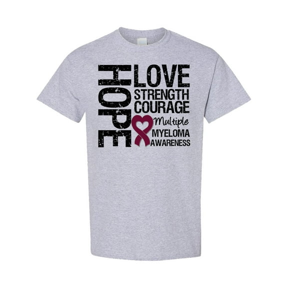 Inktastic Multiple Myeloma Hope Love Strength T-Shirt