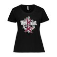 thumbnail image 1 of Inktastic Multiple Myeloma Hope and Faith with Anchor Ribbon and Roses with White Outline Women's Plus Size T-Shirt, 1 of 5
