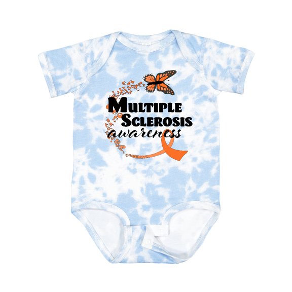 Inktastic Multiple Sclerosis Awareness Butterfly Ribbon Boys or Girls Baby Bodysuit