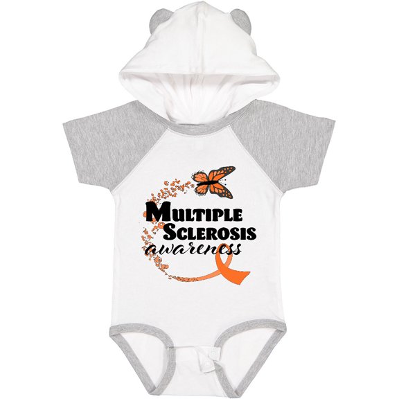 Inktastic Multiple Sclerosis Awareness Butterfly Ribbon Boys or Girls Baby Bodysuit